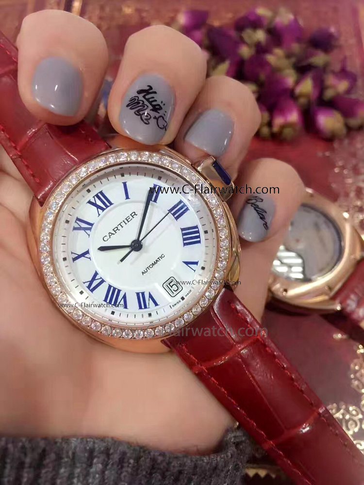 Cartier Cle de Rose Gold Diamond Automatic Watch Buy Knockoff